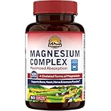 Vitalitown Magnesium Complex Supplement 500mg - Maximized Absorption NSF Certified Chelated Magnesium Glycinate, Malate, Taurate & Citrate - Vegan Non-GMO for Sleep, Energy & Heart 60 Caps