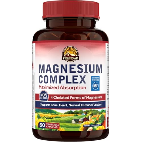 Vitalitown Magnesium Complex Supplement 500mg – NSF Certified, 60 Capsules