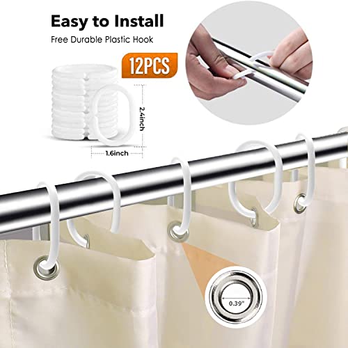Aoke Mid Century Modern Sun Shower Curtain, Abstract Minimalist Aesthetic Terracotta Leaf Shower Curtains Set For Bathroom With 12 Hooks, Weighted Hem, 72Wx72H Inches #TOP4
