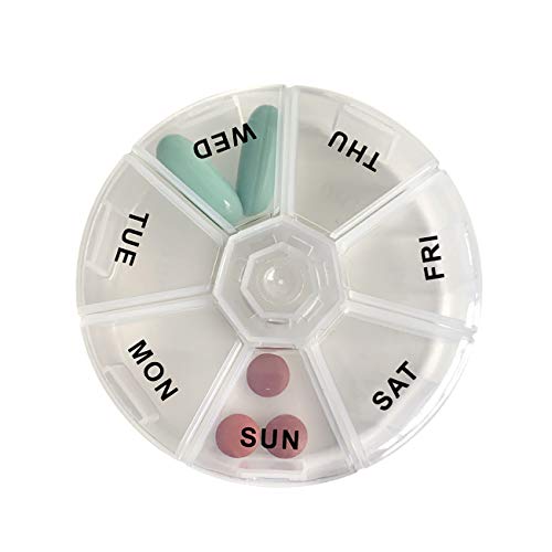 Deke Round Portable Pill Box Medicine Planner Small case