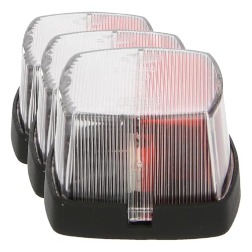 Luz de gálibo Hella halógena de 6V 12V 24V con tulipa transparente y roja para montaje exterior paquete de 3 unidades