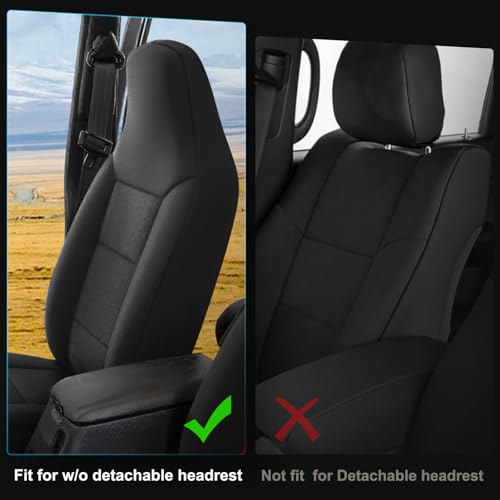 Image of GIANT PANDA Waterproof Neoprene Seat Covers for Cherokee XJ 1997 1998 1999 2000 2001 Limited, SE, Sport, Full Set, Foam Padded, Non-Detachable Headrests, Custom fit Front & Rear Seat (Black+Red)