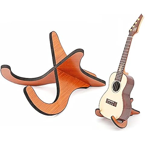 Aebor Portable Wooden Ukelele Stand Holder, Portable Wood Ukulele Stand for Small Guitar, Violin, Banjo, Mandolin Cover