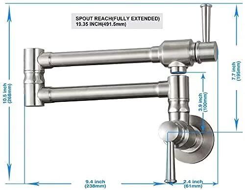Cwm IM-US-KH54 Imlezon Stainless Steel Pot Filler Faucet Commercial Wall Mount Kitchen Sink Faucet Folding Stretchable thumb #5