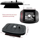 Paquet de 2 41mm et 43mm Adaptateur de montage de la plaque de sortie rapide de trépied, 2 Tailles QR Remplacement de la tête de rotule de la caméra de plaque compatible avec le montage Sunpak Kalimar Zomei Tripod