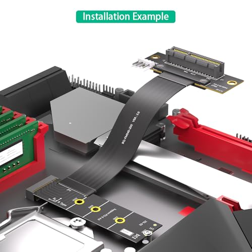 Cable de extensión PCIe 4.0 4X a M.2 Key M de 270 grados en dirección derecha 6