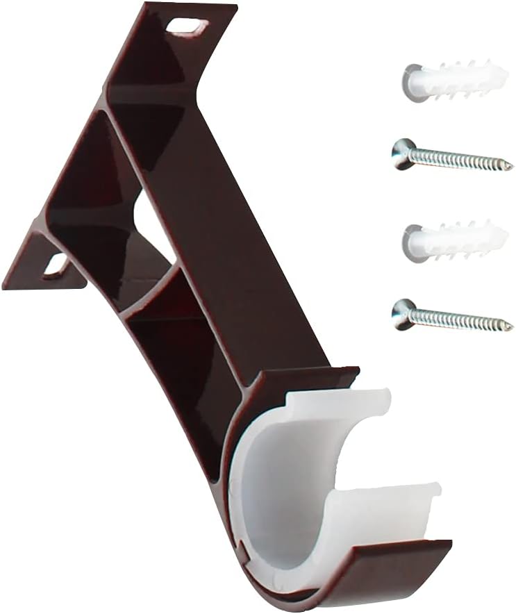 Brackets for Curtain Rods, 4Pcs Single Curtain Rod Brackets for Drapery Rod Premium Aluminum Alloy Heavy Duty Curtain Rod Holders for Living Room, Screen Porches, Family Room