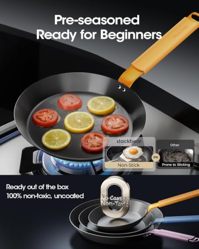 Image of 8 Inch Pre-Seasoned Nitrided Carbon Steel Frying Pan | Carbon Steel, Pre-Seasoned, Nitrided Finish, 8 Inch Pan