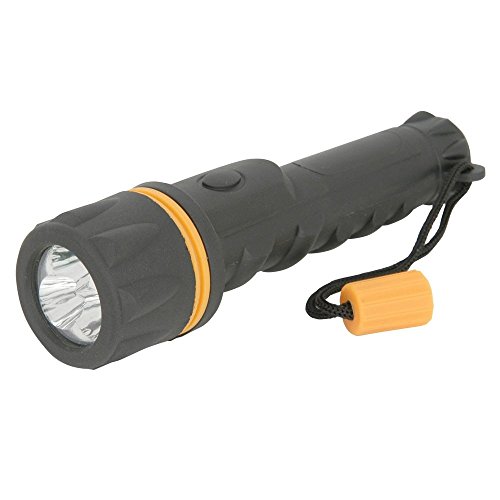 Mercury Lampe torche LED robuste en caoutchouc alimentée par 2 piles de type D non fournies