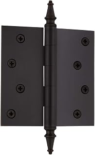 Nostalgic Warehouse 746093 4" Steeple Tip Residential Square Corners Door Hinge, Oil-Rubbed Bronze