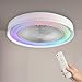 M mimotec - Ventilador de Techo LED Colours, Temperatura de Luz Regulable, Luz Que Cambia de Color, Controlada con Remoto, Uso en Verano e Invierno, Adecuada Para Dormitorio, LM8830