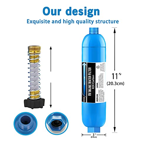 Lifefilter Rv Inline Water Filter With Flexible Hose Protector, Nsf Certified, Reduces Chlorine, Bad Taste&Odor For Rvs And Marines, Drinking & Washing Filter, Dedicated For Rvs, 2 Pack #TOP3