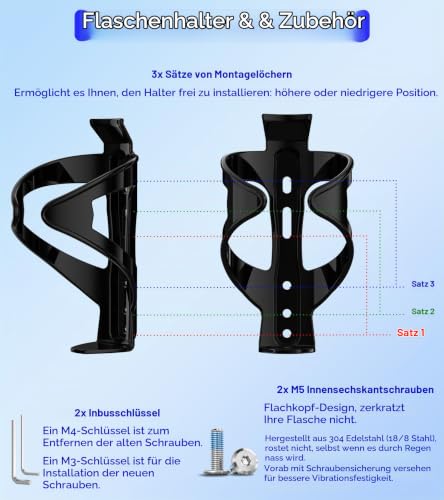 MYFOREST Isolierte Fahrrad-Trinkflasche, geruchsneutraler, 700ml Kombi-Set – Ansicht 5