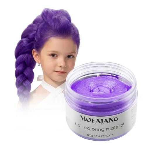 Purple Temporary Hair Dye Wax Natural Instant Hair Color Wax Pomades 4.23 oz,Hair Styling Clay for Party, Cosplay, Halloween,Christmas