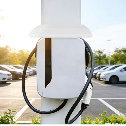 Cache-pluie borne recharge électrique plastique blanc résistant aux intempéries - 6