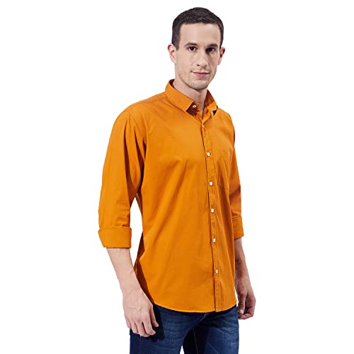 Image of Ben Martin Men's Cotton Regular Collar Shirt with Chest Pocket || Classic Collar, Slim Fit, Casual & Formal Wear || Soft & Breathable Fabric || Full Sleeve Shirt for Men