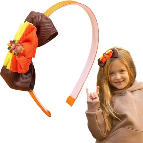 HAIMITI Fall Thanksgiving Headband Maple Leaf Hair Accessories Sequin Hair Bands Non Slip Head Bands for Women girls Hair Decoration 1pcs (Style 03, Normal)