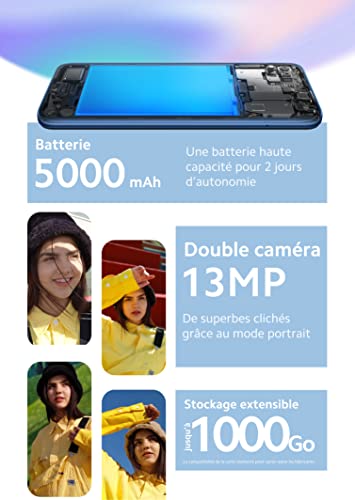 Xiaomi Redmi 10A Smartphone, 32Go, Écran immersif 6,53", Batterie Longue autonomie 5000mAh, Double caméra 13MP, Gris Graphite