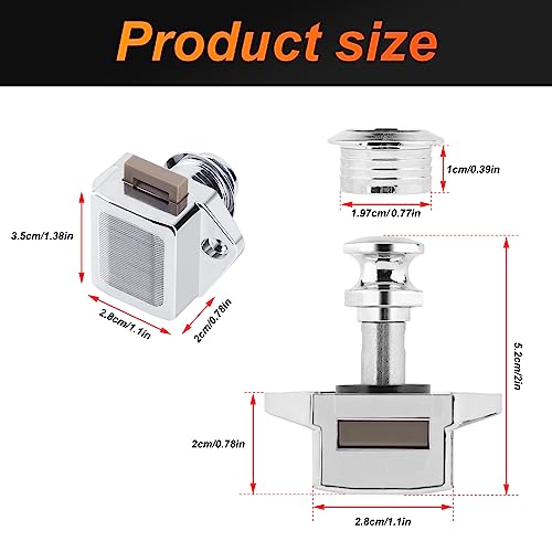 Cxqamitao 5 Pack Push Button Latch Cabinet Door Catch Keyless Cupboard Locks For Rv Motorhome Camper Caravan Home Yachts,Mini&Silver #TOP2