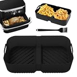 Accesorio para freidora de aire caliente Ninja Foodi Flexdrawer 10,4 L AF500DE 2 en 1 Air Fryer silicona con pincel de aceite de silicona Dual Airfryer Accesorios Reutilizable Molde de silicona