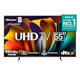 Hisense Television A6N Pantalla 55 Pulgadas, Smart Google TV UHD 4K,Control Remoto por Voz con Alexa, Dolby Vision, Amplia Gama de Colores, Modo de...