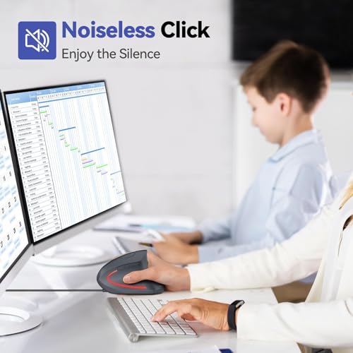 Image of TECKNET Wired Mouse, 6400 DPI Ergonomic Mouse 6 Buttons Silent Mice 4 Adjustable DPI Vertical Mouse Compatible with Windows /Chrome /Laptop /Computer