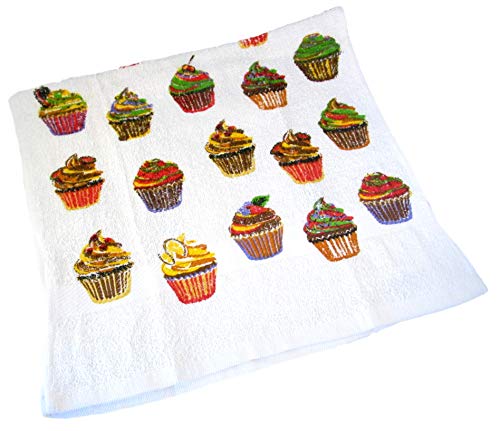 Capestreasures Pattern Kitchen Dish Towels - Pack Of 4 (Cup Cakes) #TOP1