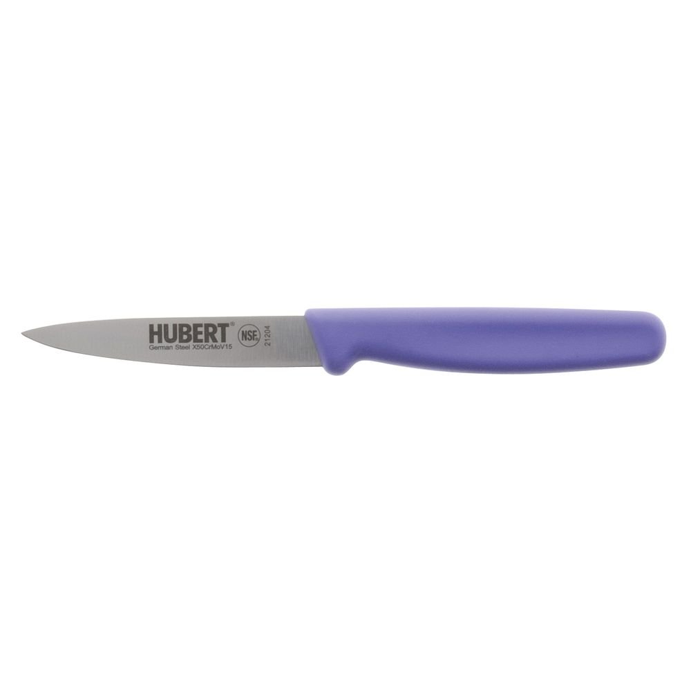 Stainless Steel Paring Knife with Purple Polypropylene Handle - 3 1/2"L Blade by HUBERT – Stainless Steel, Silver, Model 191538027116