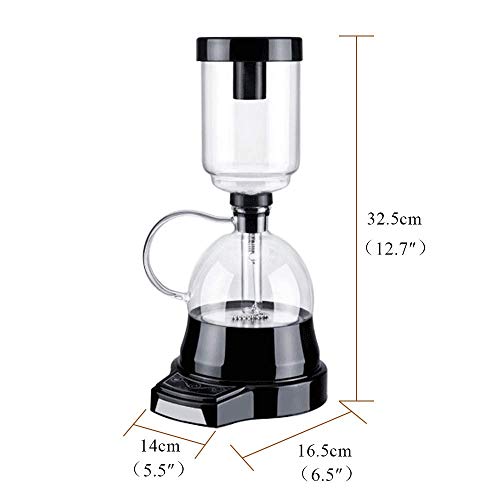 YUCHENGTECH Syphon Siphon Coffee Maker Electric Siphon Coffee Pot Electric Syphon Coffee Maker Syphon Vacuum Coffee Maker (220V, Black)