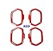 FMtoppeak Red 4 Pcs Interior Decoration ABS Door Speaker Trim Radio Ring Audio Outlet Frame Cover for 2014-2018 Jeep Renegade