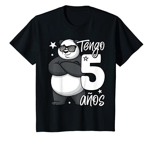 Niños 5º cumpleaños niño chico 5 años niños oso panda tengo 5 años Camiseta
