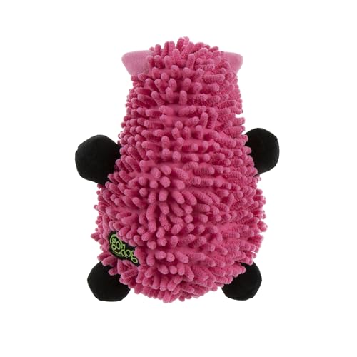 Image of goDog Mopz Pig Squeaky Plush Dog Toy, Chew Guard Technology - Pink, Large