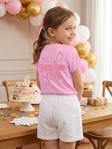 Image of YHHR Birthday Girl Shirt Tie Dye Girls Birthday Shirts 7-14 Year Kids Tops