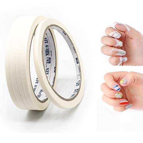 Tcotbe 5 Pcs Nail Art Adhesive Tapes Stickers, Nail Art Tips Guide Tapes Tape, 0.5Cm Creative Diy Design Nail Sticker Strong Sticky Glue Tape French Style Manicure Nail Art For Professional Use #TOP26