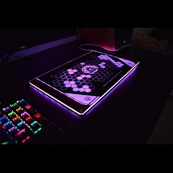 RGB Illuminate Glass Game Mouse pad Compatible with Most Laser and Optical Mouse 40 * 23cm Glass Pad for Gaming