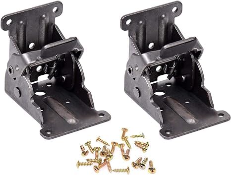 2 Pack Folding Hinges, Self-Lock Extension Collapsible Leg Bracket Hardware with Screws for Table Bed Leg Feet
