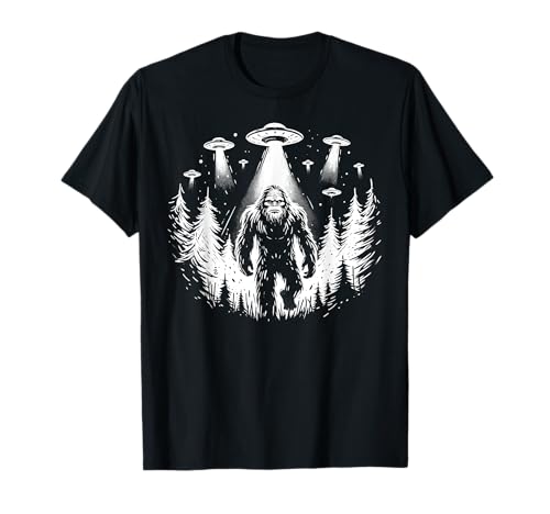 Funny Bigfoot OVNI Abduction Sasquatch Aliens Camiseta