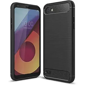 Amazon Brand - Solimo Flexible Rubber Back Cover for LG Q6 (Black)
