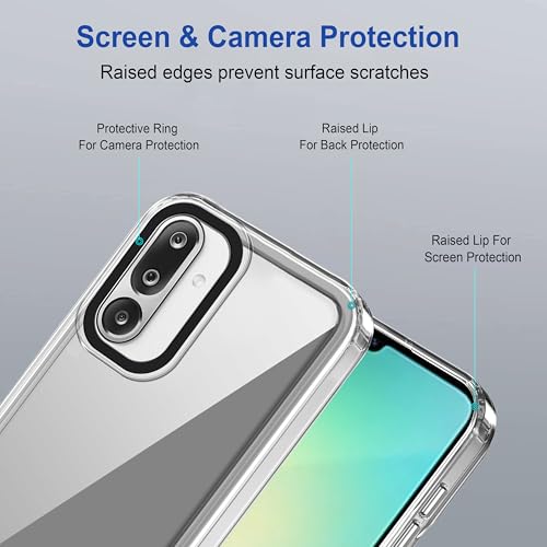 Image of amazon basics Back Case Cover for Samsung Galaxy M36 5G | Compatible for Samsung Galaxy M36 5G Back Cover | Case Cover with Camera Protection | (TPU + PC | Transparent)