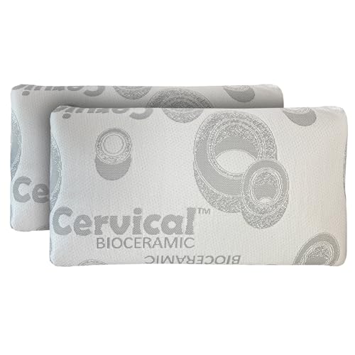 ECODE® Pack de 2 Almohadas Viscoelásticas de 70 cm – Alta Firmeza y Funda Termorreguladora Lavable para un Descanso Más Natural