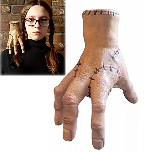 Cafele Wednesday Thing Hand Addams Family Decorations,Action Figure Hand Gothic Addams Family Figurine Latex Hand Model Funny Cosplay Photo Props,Scary Props Decorations (Thing Hand) #TOP26