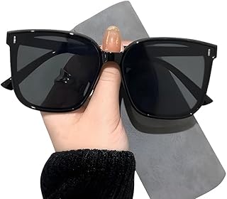 SUNFRIZ Retro Square Cat-Eye Sunglasses for Men &amp; Women | Stylish Black Frame UV400 Protection Shades | Lightweight Trendy...