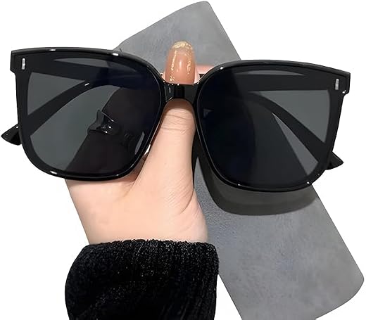 SUNFRIZ Retro Square Cat-Eye Sunglasses for Men &amp; Women | Stylish Black Frame UV400 Protection Shades | Lightweight Trendy...