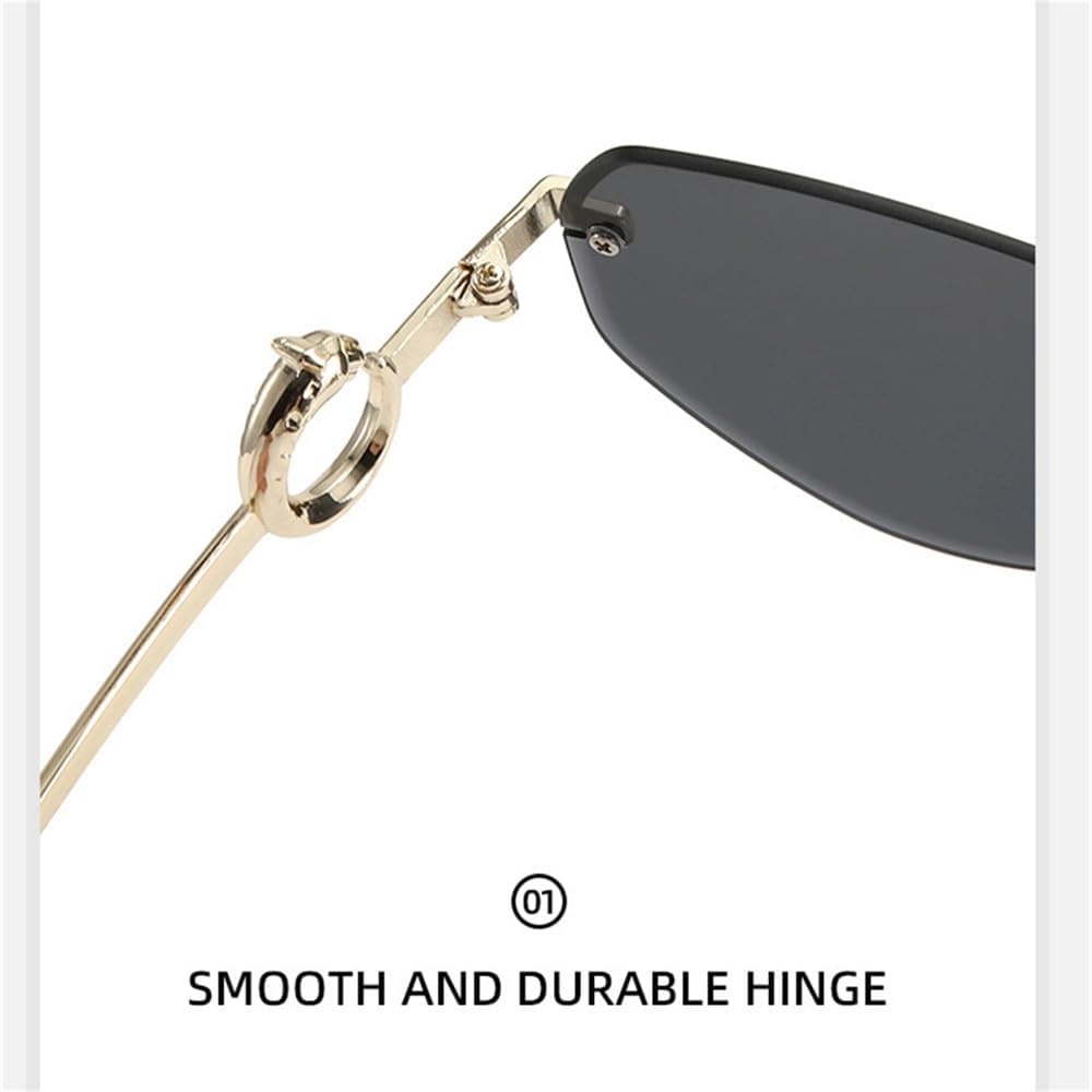 Vintage Sunglasses Men Uv400 Rimless Metal Eyeglasses Women Sun Glass