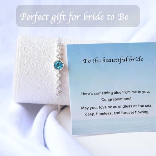 Image of Something Blue Gift for Bride to Be Bride Pearl Beaded Bracelet Bachelorette Party Decorations Bridal Shower Favor Wedding Accessory