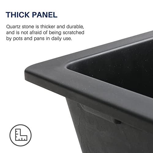 Black Kitchen Sink - Enbol 31"X18" Granite Composite Undermount Kitchen Sink Double Bowl 10" Deep Sink Gds-3118-B #TOP4