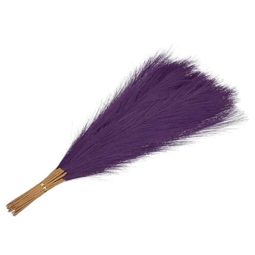 Pampa artificial pequeña morada de 45cm para jarrón y decoración interior 5