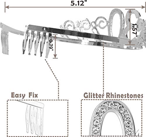Meant2Tobe 30Th Birthday Sash And Tiara For Women - Fabulous Glitter Sash + Waves Rhinestone Silver Premium Metal Tiara For Her, 30Th Birthday Gifts For 30 Party #TOP3
