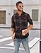 COOFANDY Flannel Shirt for Men Cotton Mens Flannel Shirts Long Sleeve Plaid Soft Casual Button Down Shirt Men Navy and Brown