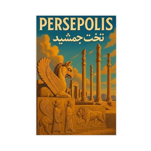 BFTIUTG Persepolis - Lienzo decorativo persa retro para decoración de viaje, para pared, pintura para sala de estar, dormitorio, 30 x 45 cm